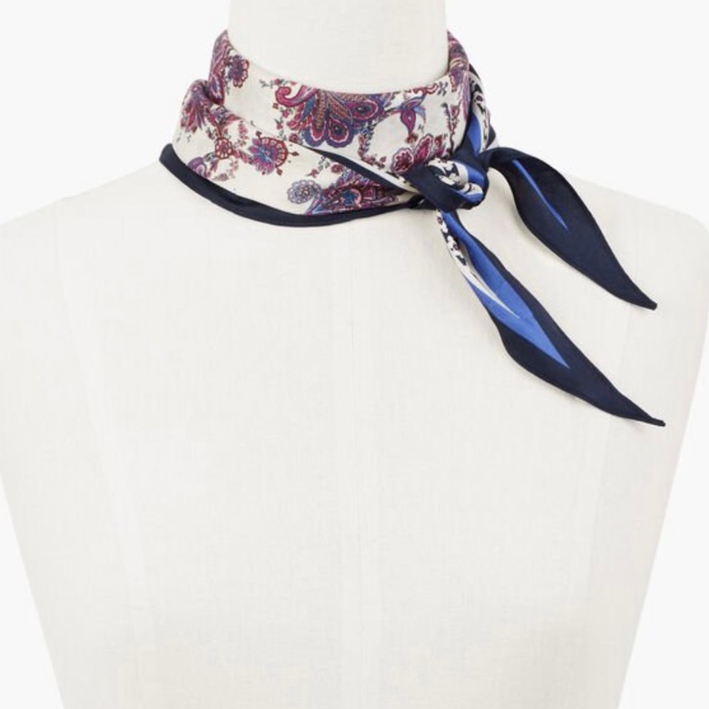 Silk paisley scarf, colorful